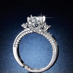 Jewels Galaxy Silver-Plated Crystal-Studded Anti Tarnish Adjustable Finger Ring-image-76