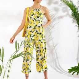 KASSUALLY White & Yellow Printed Jumpsuit-picture-7