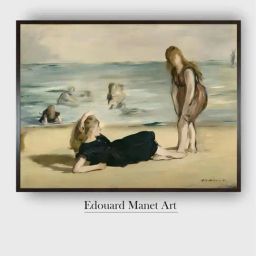 The Art House Beige & Grey On the Beach Wooden Framed Painting Wall Art-image-77