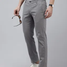 Arrow Men Bronson Printed Slim Fit Low-Rise Trousers-image-30