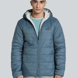 Puma Blue Slim Fit Quilted Hooded Jacket-39