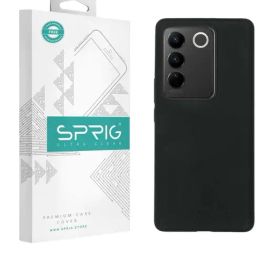 Sprig Liquid Silicone Back Cover for Vivo V27 5G (Black)-image-68