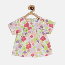 MINI KLUB Girls Floral Print Pure Cotton Top-picture-5