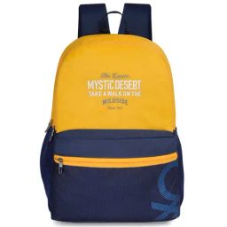 United Colors of Benetton Wilder Yellow & Navy Polyester Printed Backpack-20