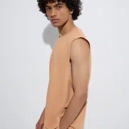 Studiofit by Westside Light Orange Relaxed-Fit Cotton-Blend T-Shirt-image-83