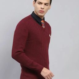 Monte Carlo Wine Regular Fit Texture Pullover image 4