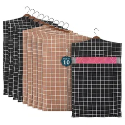 Aura Brown Set of 10 Regular Cotton Suit Organiser-0