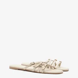LUNA BLU by Westside Ivory Multi-Strap Slides-image-87