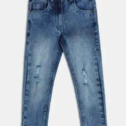 MINIKLUB Girls Blue Cotton Solid Full Sleeves Denim Pant-image-47