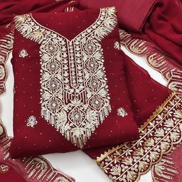 LeeliPeeri Designer Embroidered Unstitched Dress Material-image-44