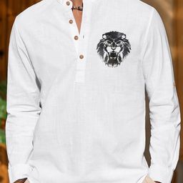 FINAXO FASHION Solid Band Collar Straight Cotton Short Kurta-image-67