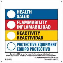 BRADY HMIG Label 3-7/8 inch Height 3-7/8 inch Width, 9EWM3 (Pack of 100 Pcs)-image-60