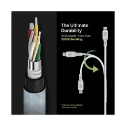 Spigen C10CL Apple MFi Certified USB C to Lightning Charge Sync Cable (0.9M) - White image 5