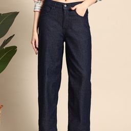 Mast & Harbour Women Barrel Leg Fit High-Rise Stretchable Jeans-image-78