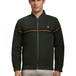 Louis Philippe Green Regular Fit Bomber Jacket-20