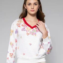 SHAYE White Printed Pullover-11