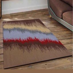 Presto Red & Brown Wool Hand Tufted Carpet-24