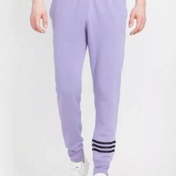 Adidas Originals Purple Cotton Slim Fit Striped Joggers-image-58