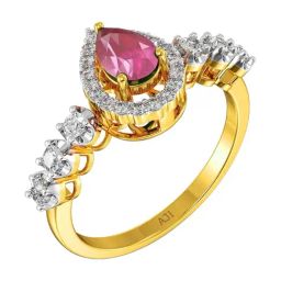 Joyalukkas 18k (750) Purity Rose Gold Droplet Grace Diamond Ring-image-54