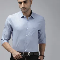 Arrow Men Pure Cotton Original Slim Fit Striped Formal Shirt-picture-31