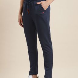 Invictus Indoor Men Navy Blue Solid Mid-Rise Regular Track Pants-image-98