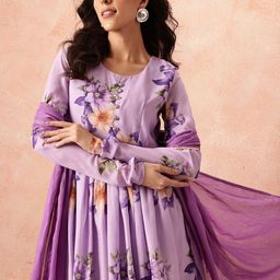 all about you Floral Print Kurta with Trousers & Dupatta-picture-58