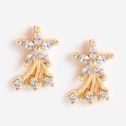DressBerry Gold-Plated Cubic Zirconia Floral Studs Earrings-image-90