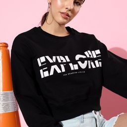 The Roadster Life Co. Bold Black Typography Printed Crop Hyper Graphics Sweatshirt-picture-6