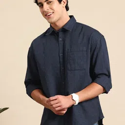 Mast & Harbour Cotton Self Design Casual Shirt-picture-3