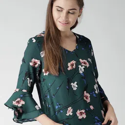 Harpa Women Green Printed Top-picture-4