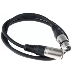 RS PRO PVC XLR Cable 3 Pin Female & Male Connector Black 1 m, 7424488-29