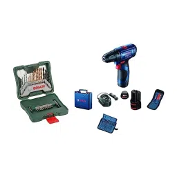 Bosch GSR120-Li Cordless Drill Driver Double Battery with X30Ti Drill Bit and Driver Bit Set Combo-18