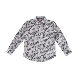 Gini & Jony Boys Grey Cotton Floral Print Shirt-image-40