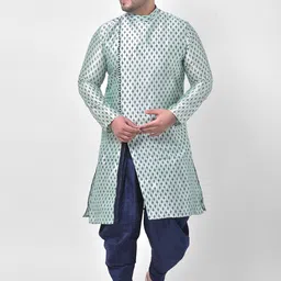 DEYANN PLUS Men Green Printed Kurta with Patiala-39