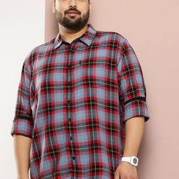 Sztori Plus Size Pure Cotton Tartan Checked Casual Shirt-image-22