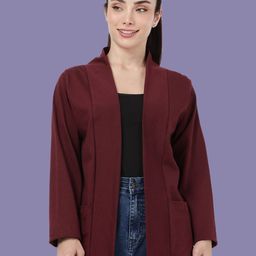Kryptic Notch Lapel Collar Front Open Full Sleeve Pure Cotton Shrug-image-83