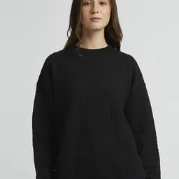 Pepe Jeans Women Self Design Round Neck Oversized Sweatshirt-image-91