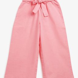 Campana 100% Cotton Solid Culottes Trousers with Belt - Pink-image-84