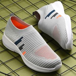 Stefens Self Designed Striped Sneakers - Grey-image-94