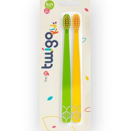 Flipper Toothbrush Twigo Kids 2Pcs - Green & Yellow-image-0