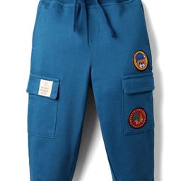 Babyhug Cotton Looper Knit Full Length Lounge Pant with Patch & Pocket Detailing - Navy Blue-image-78