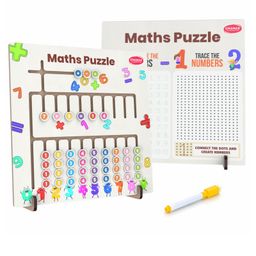 Aditi Toys 3-in-1 Wooden Math Learning Board With Marker for Kids Tracing, Dot-to-Dot Number Formation & Math Puzzle, Educational Toy for Preschoolers, Early Literacy Development, Age Above 3+ Years-12
