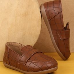SHOES FOR JUNIORS Self Designed Loafers - Tan-image-93