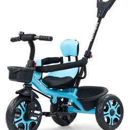 Baybee Tovino 2 in 1 Convertable Baby Tricycle for Kids | Smart Balanced Baby Trikes with Parental Handle, Cushion Seat, Guardrail & Dual Storage (Blue)-image-61