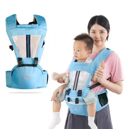 Bembika Baby Carrier Newborn to Toddler with Hip Seat Multiple Positions Soft Baby Holder Kangaroo Bag Sling Carrier For All Seasons Infant Carrier - Sea Green-picture-15
