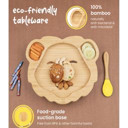 Starkiddo Leo Bamboo Suction Plate and Learning Weaning Set - Yellow image 2
