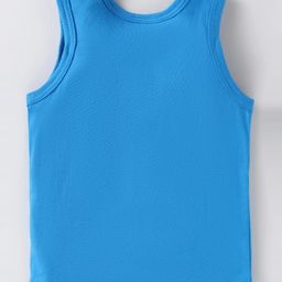 Tango Single Jersey Knit Sleeveless Vests with Moon Print - Royal Blue image 2