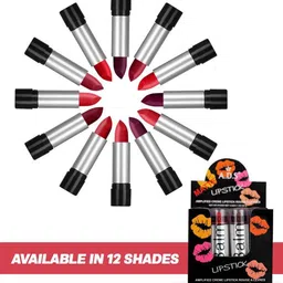A.D.S Set Of 12 Amplified Creme Matte Non Transfer Balm Lipstick- 2.3g Each-Shade J113-C image 2