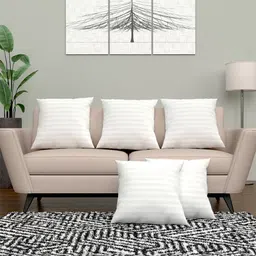 Myntra Elegant Homes 5-Pcs White Pre-FilledSquare CushionsFillers-image-4