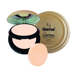 GlamFam 2 In 1 Oil Compact Powder- 20 g- Creme 04-34